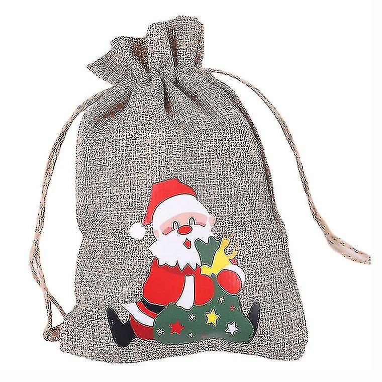Linen Christmas Gift Bags