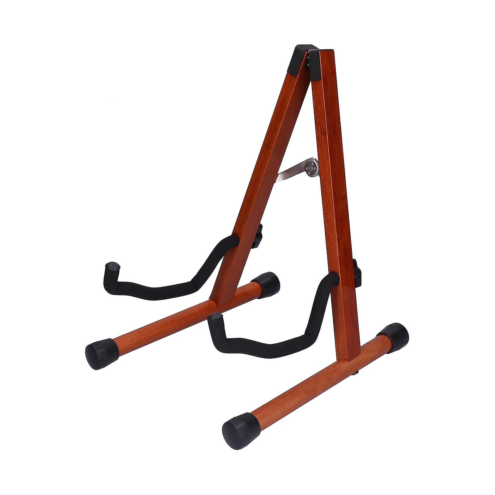 Folding Adjustable Mahogany Wood Guitar Stand Solid Wood Frame