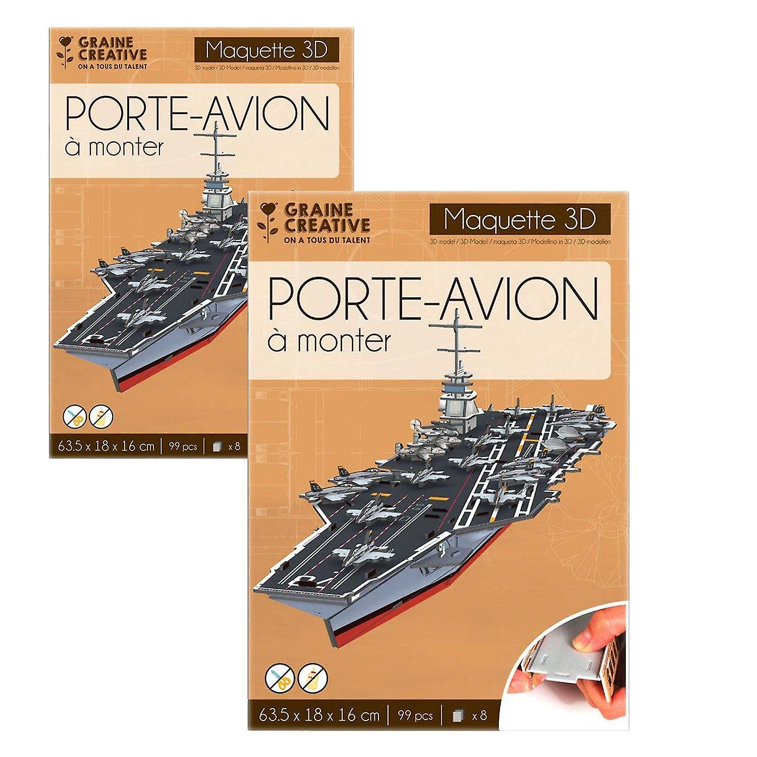 2 aircraft carrier models to build yourself 63 x 18 x 16 cm