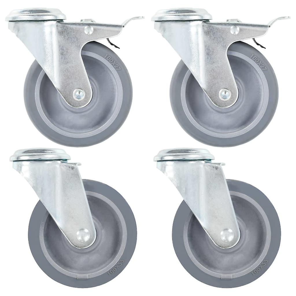 带螺栓孔的万向脚轮 4 个 100 毫米