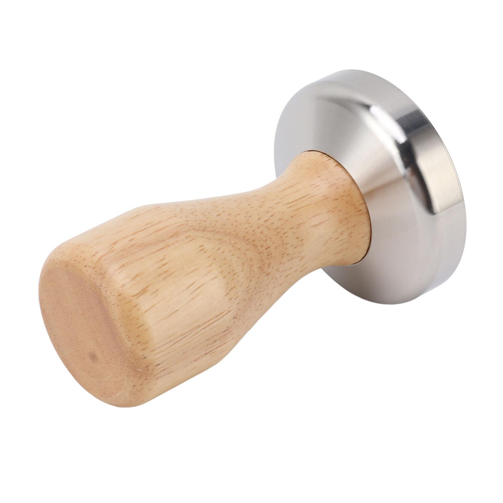 Kaffe Tamper 51mm rustfritt stål base eikehåndtak 304 stål
