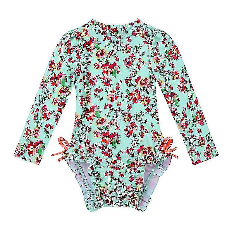 Baby Kleinkind Bademode Kleinkind Mädchen Langarm Upf 50+ Rash Guard Bademode 6-12Monate