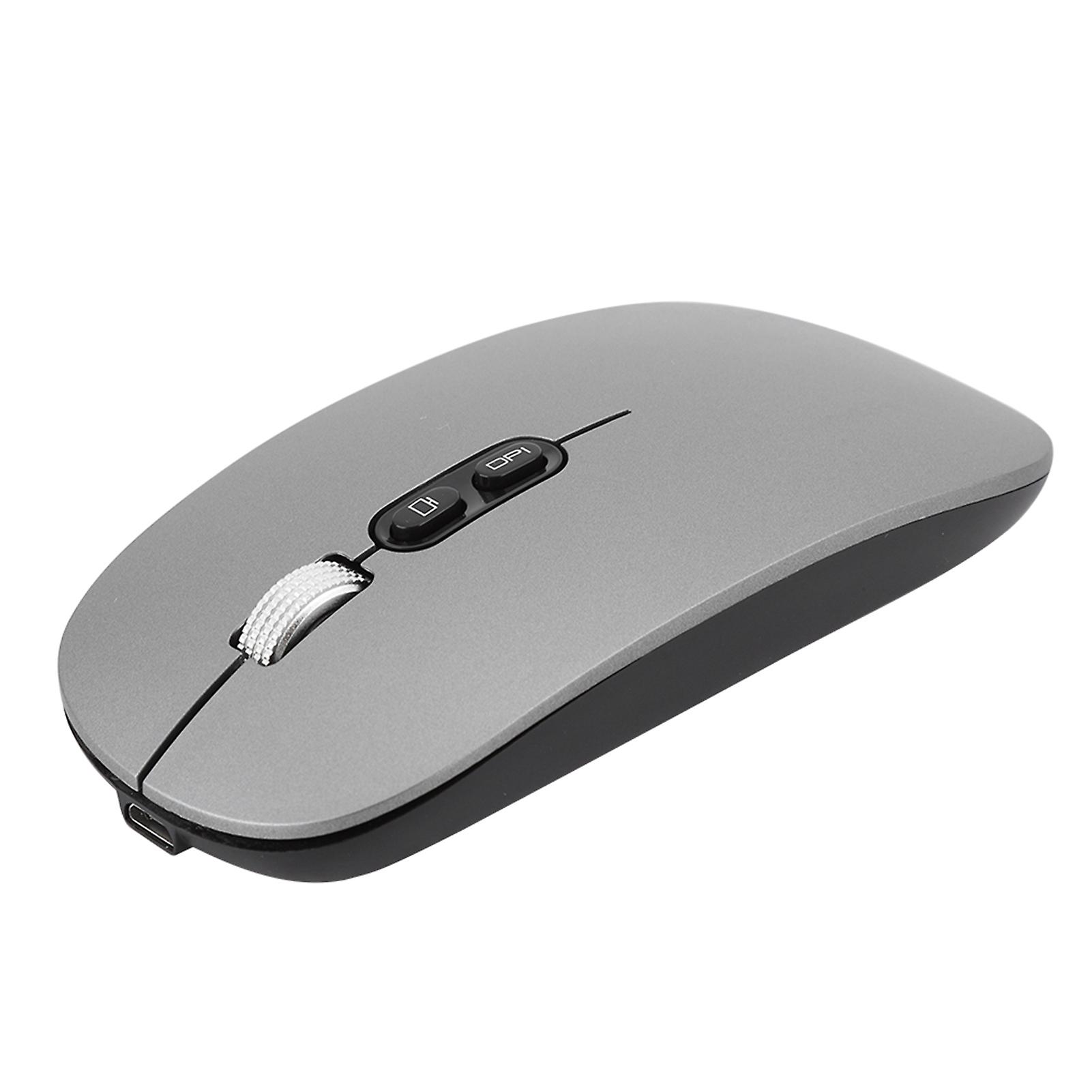 2.4Ghz Wireless Rechargeable Mouse Mute Ergonomic Computer Optical Mice for Home OfficeGray 
