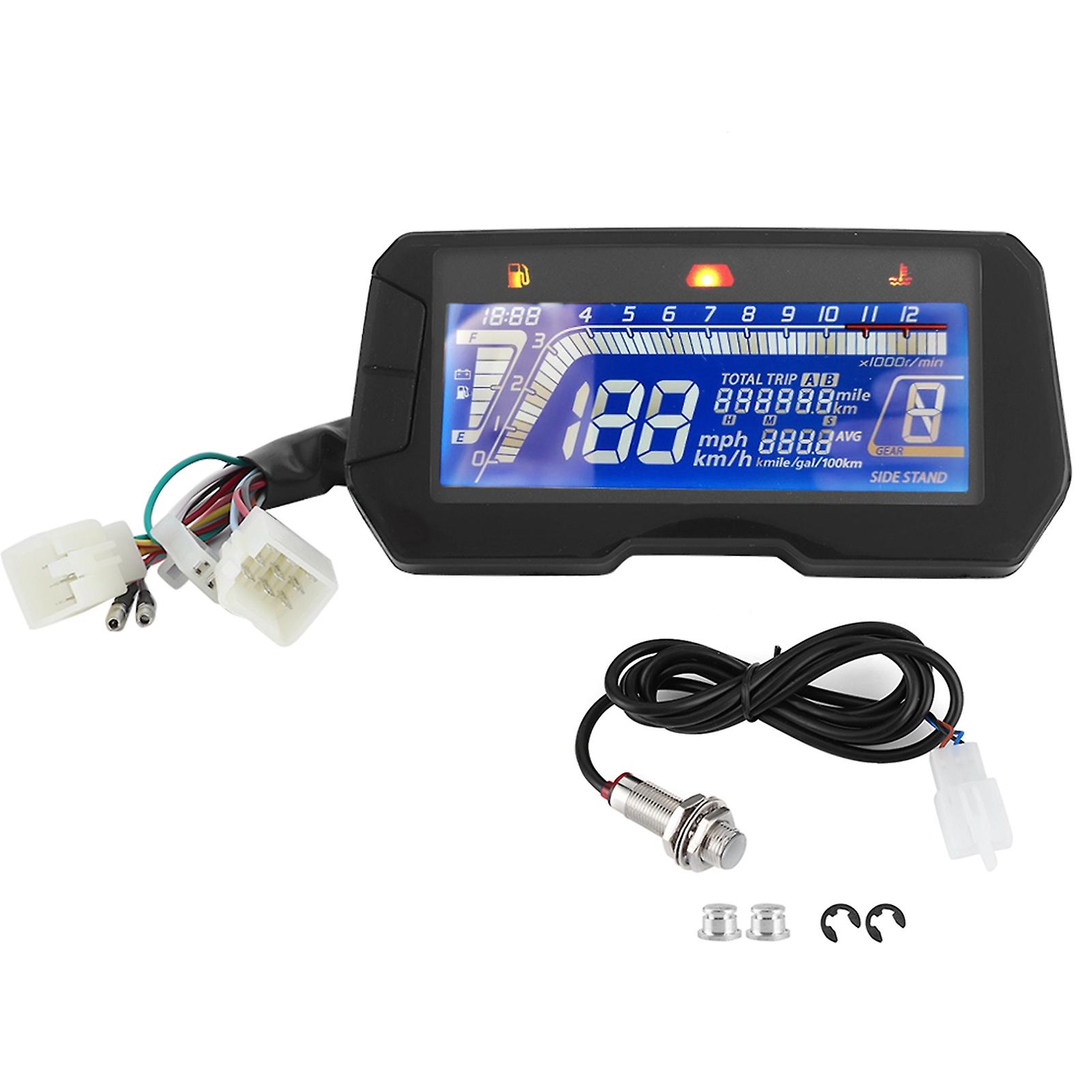 Adjustable water temp fuel gauge for 2 4 cylinders LCD dashboard