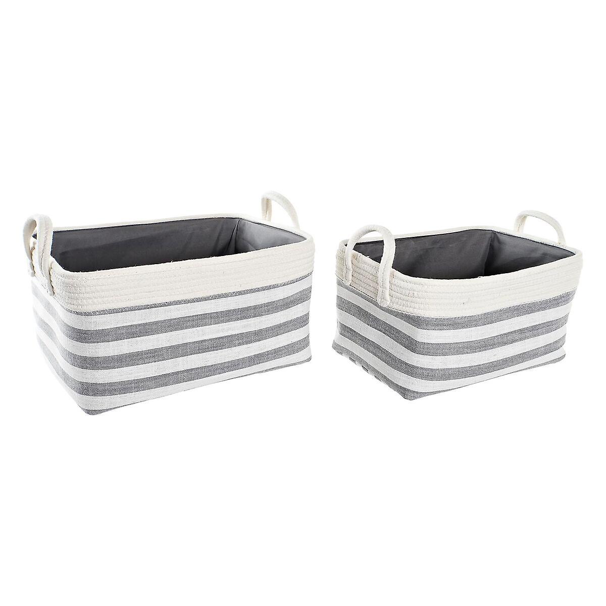 篮子套装 DKD 家居装饰条纹 40 x 30 x 23 厘米 灰色