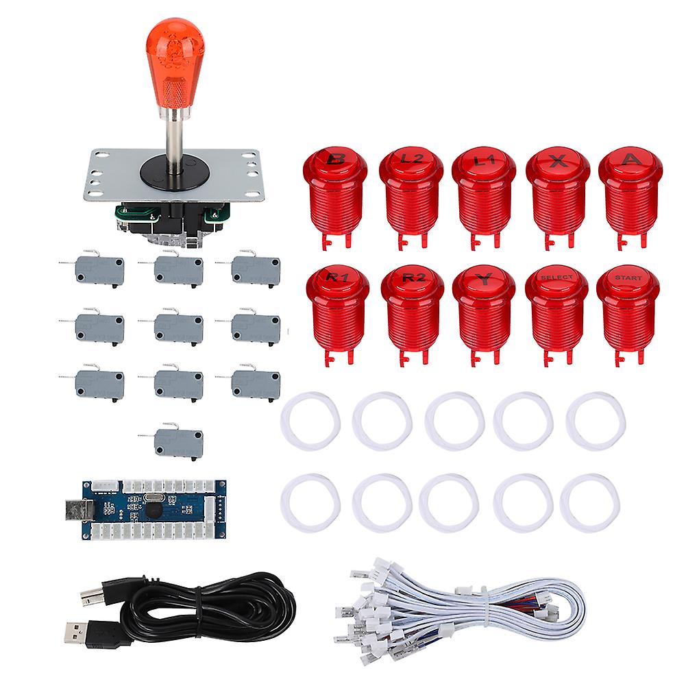 822B Red DIY Arcade Joystick Kit - Durable, High-Tech, and Responsive for Home Gaming