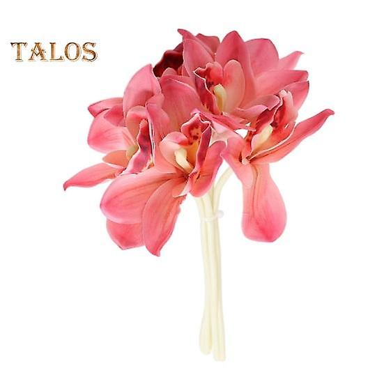 Simulation Flower Not Wither Decorative Long Lasting Practical Six Branch Artificial Butterfly Orchid Flower Wedding Decor