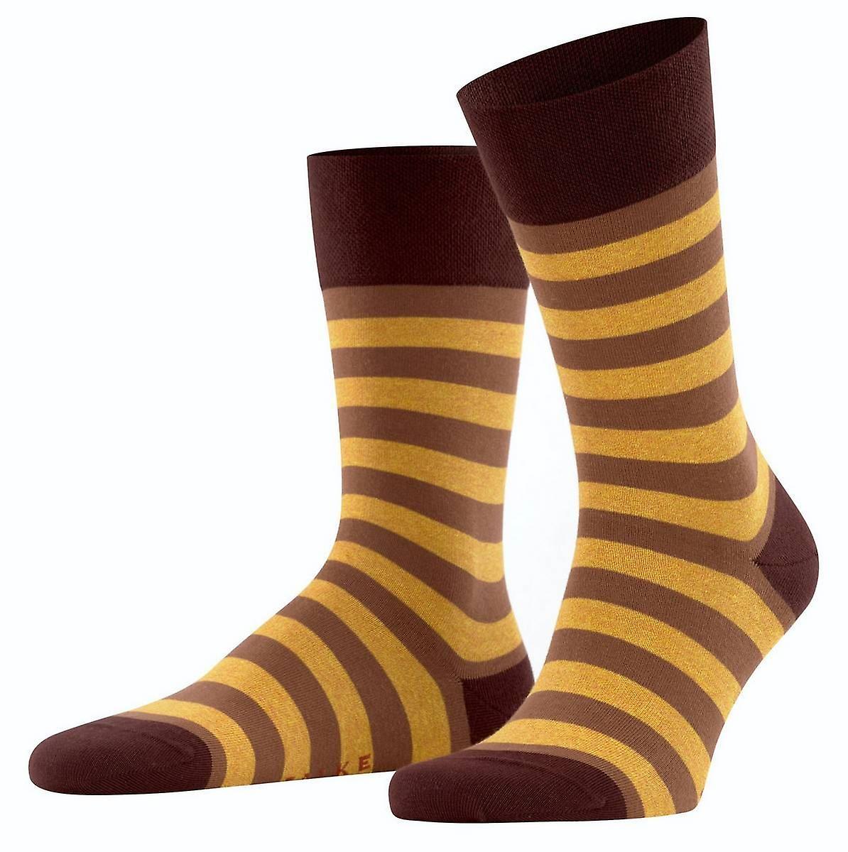 Falke Sensitive Mapped Line Socks - Burgundy/Yellow