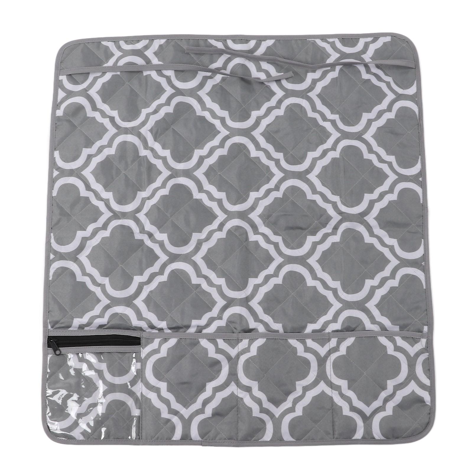 Foldable Sewing Machine Mat with Pockets Sewing Machine Waterproof Protective Dust CoverGrey Pattern