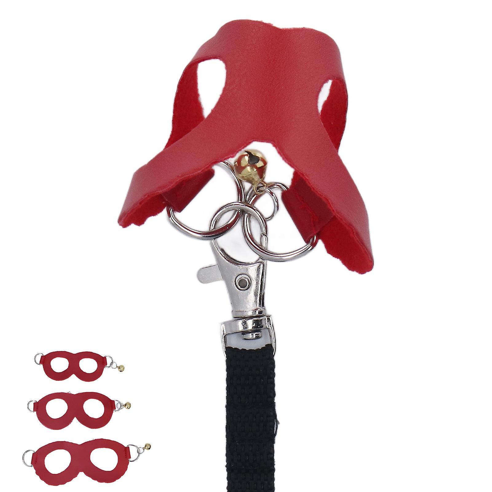 Hamster Harness and Leash Set Artificial Leather Soft Easy To Wear Rat Walking Harness Vest and Leash Set with Bells Red 