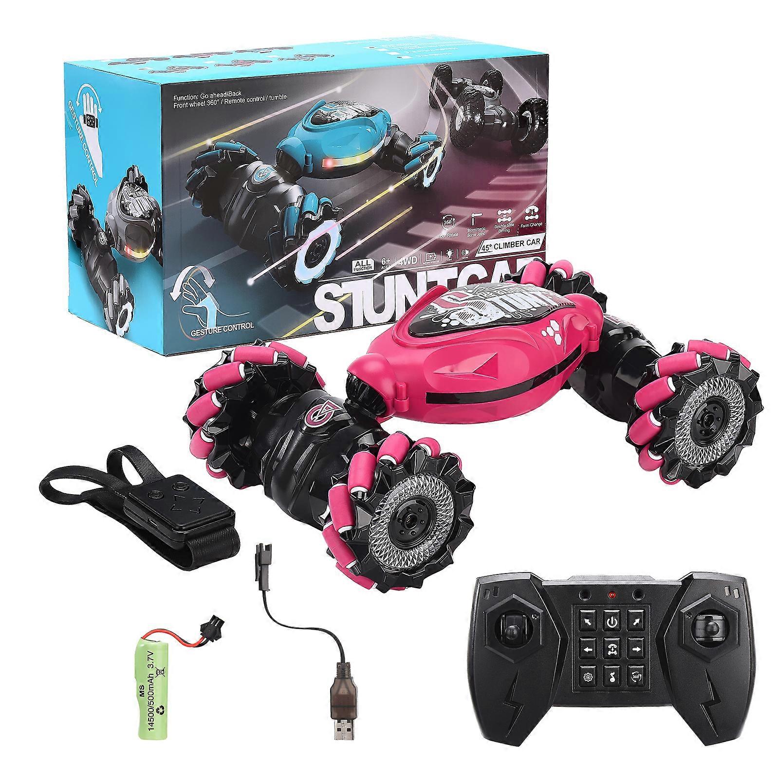 Remote Control Stunt Car with 360° Flips and LED Lights, Dual Control Modes