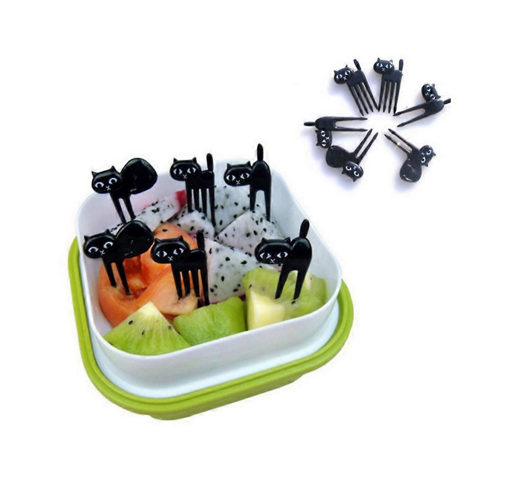 Newen Fancy Cat Fruit Fork Bento Decoration Signed Miao Star Man Mini Fruit Fork 6pcs/Set