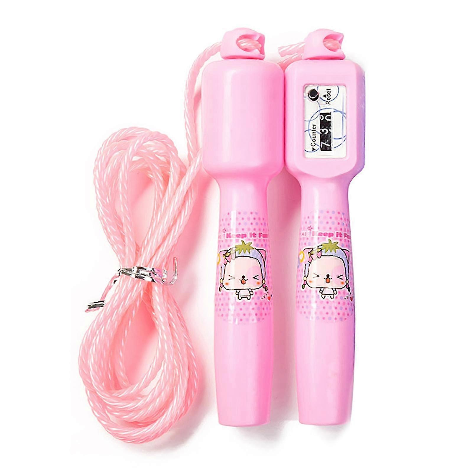 Pink Cartoon Counting Adjustable Skipping Jump Rope