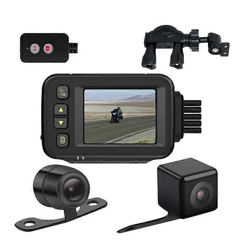 Double Camera Motorcycle Dash Cam 2 inch Screen HD 720P Front Action Camera DVR 120 Wide Angle G~Sensor Loop Recording Recorder FN9U3923