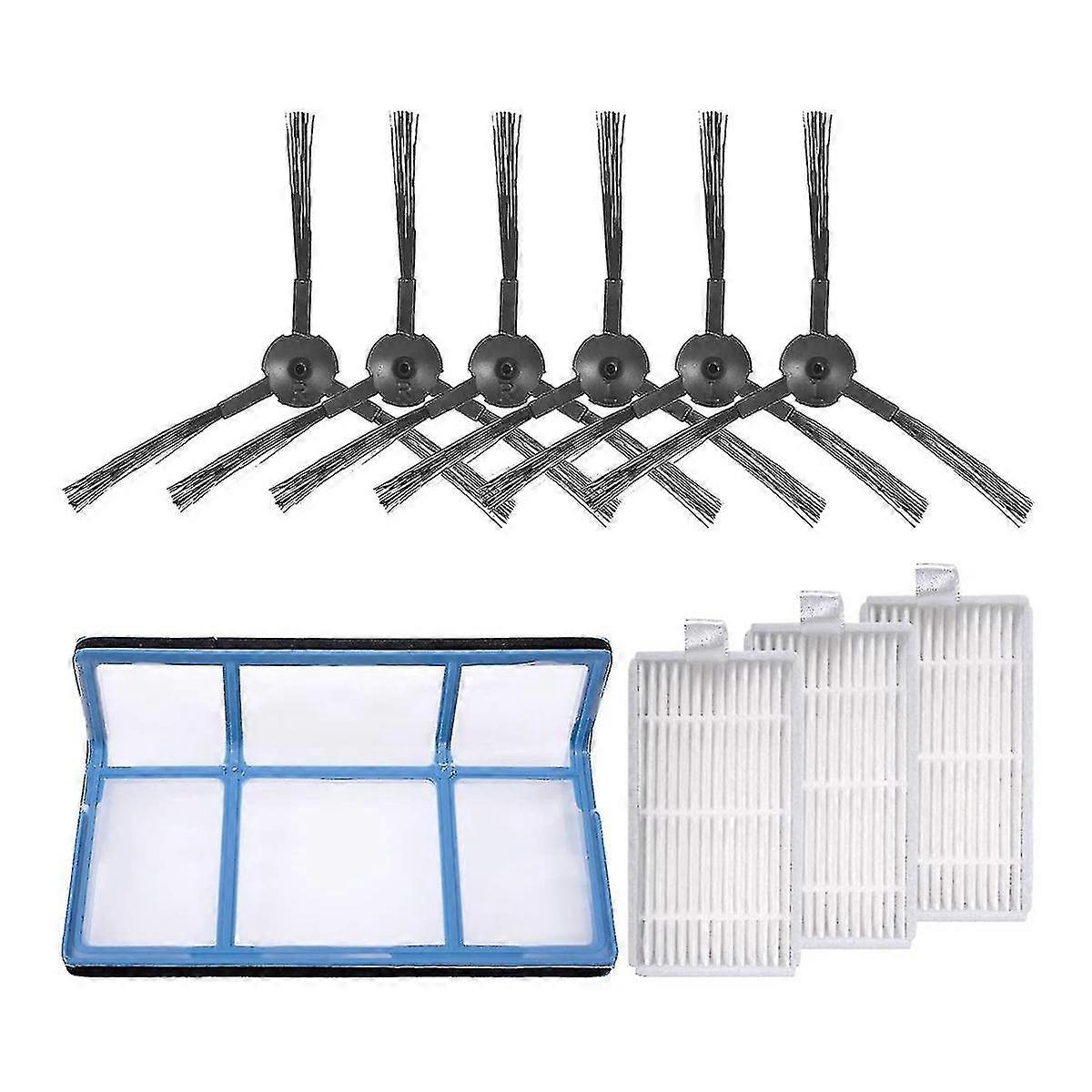 Remplacement pour V3 V3s V5 V5s V5s Pro Aspirateur robot, 1x Filtre primaire + 3x Filtres + 6x Bru latéral