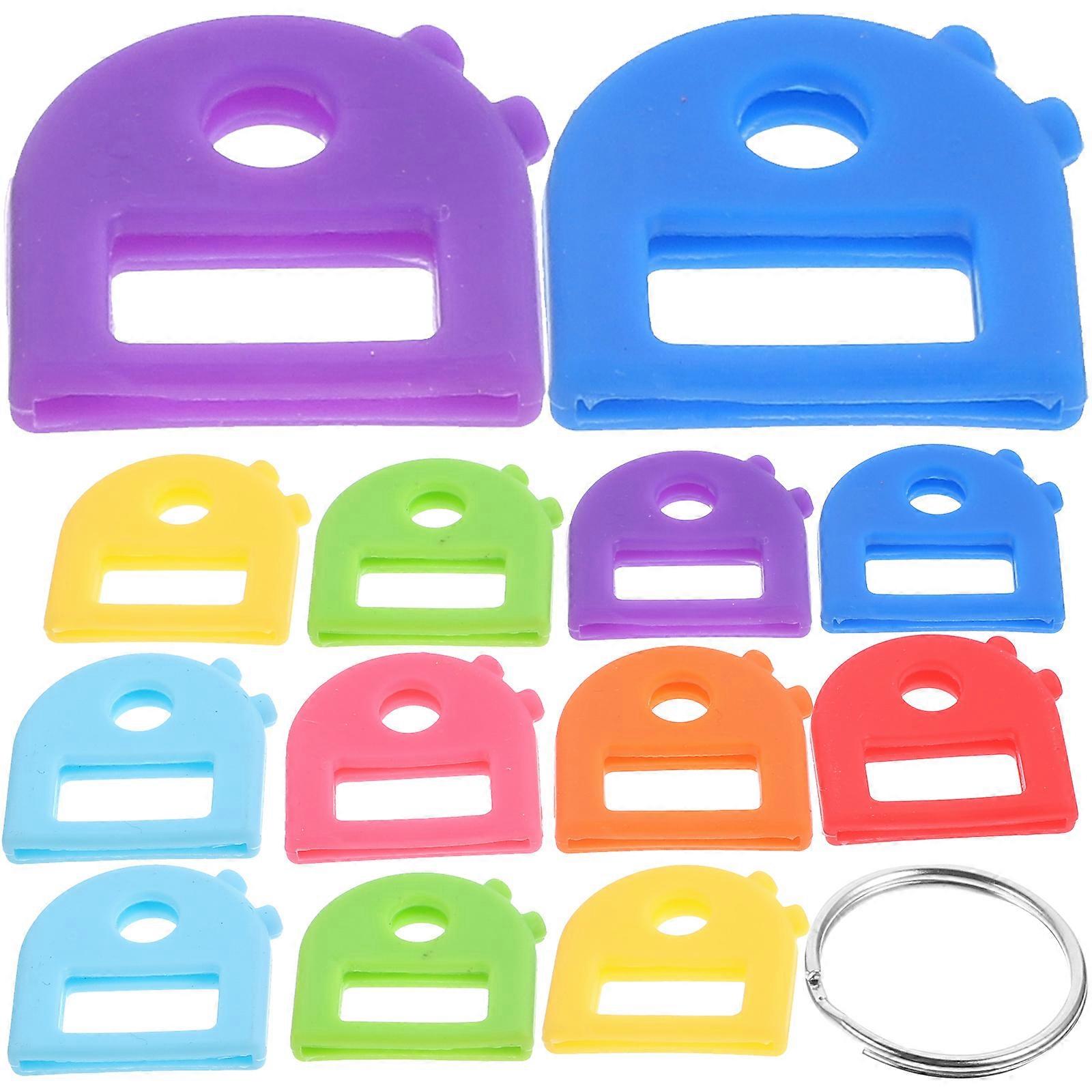 16Pcs Cue Key Marker Silicone Key Covers Colorful Key Caps Reusable Key Cap Key Marking Cap