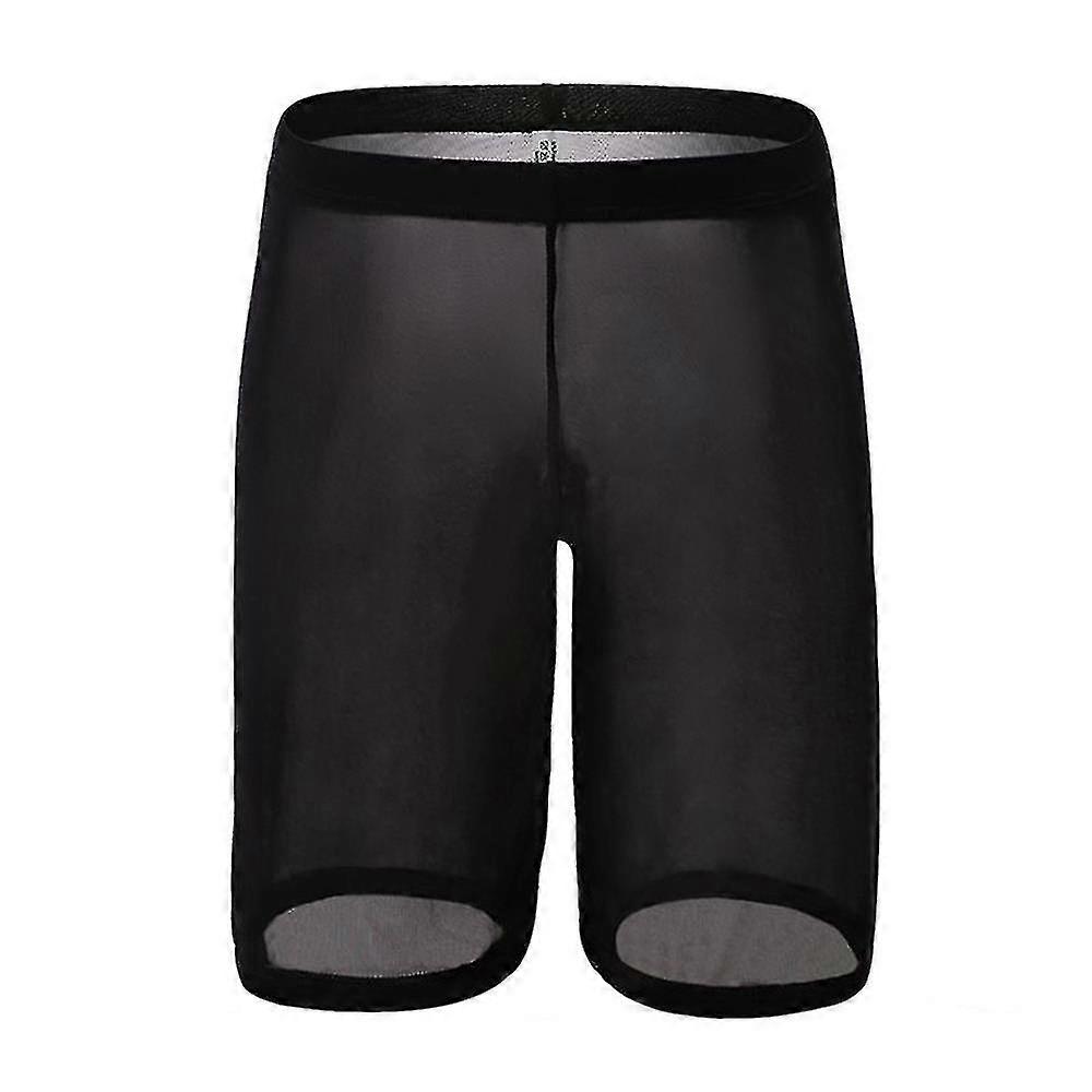 Summer Code Heren Doorschijnende Slips Met Gaas, Lichtgewicht Ondergoed, Comfortabele Lage Taille Onderbroek Voor Mannen, Zwart, XL