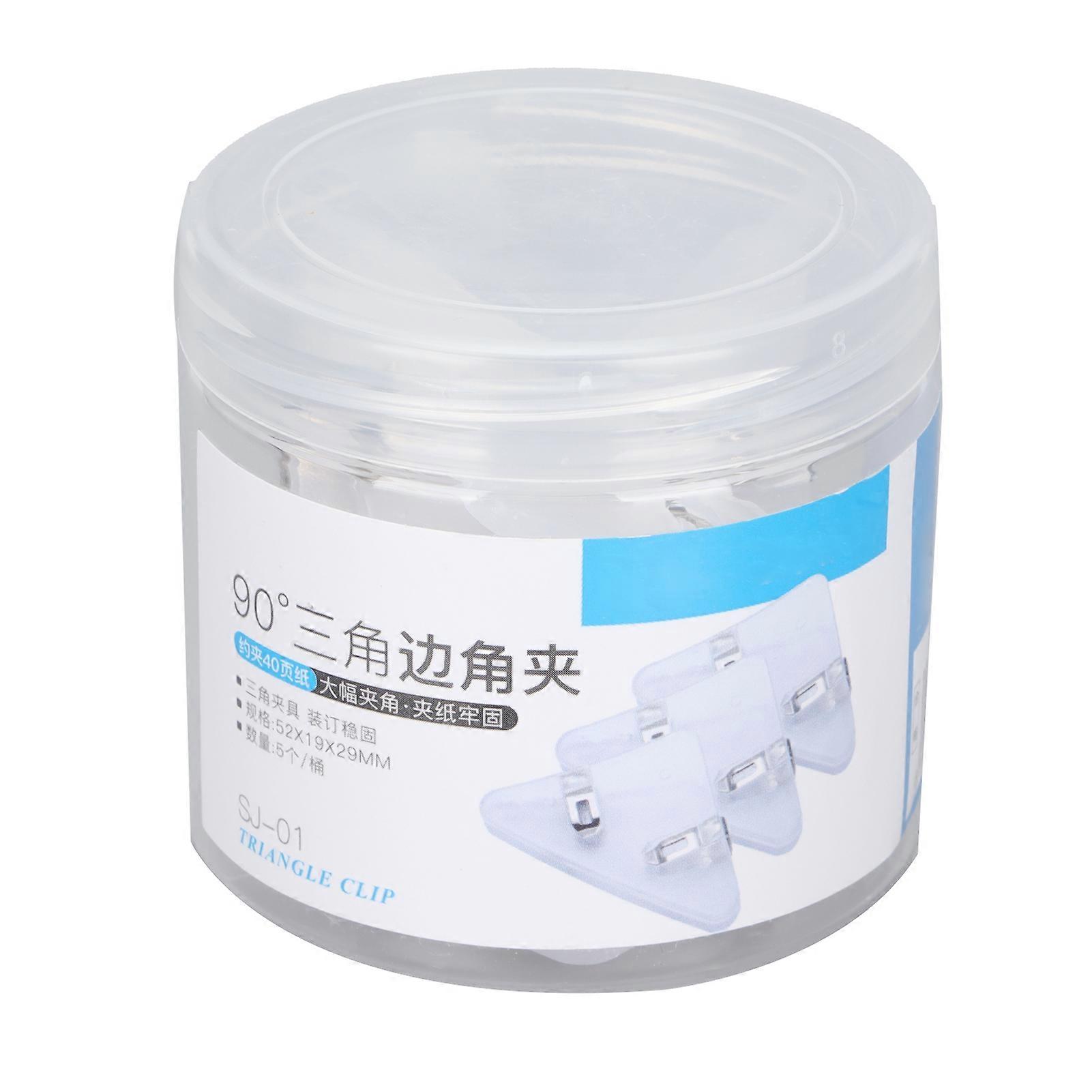 5pcs Paper Clips Triangular Portable Durable Fixing Tool for Test Paper Notes DocumentsTransparent