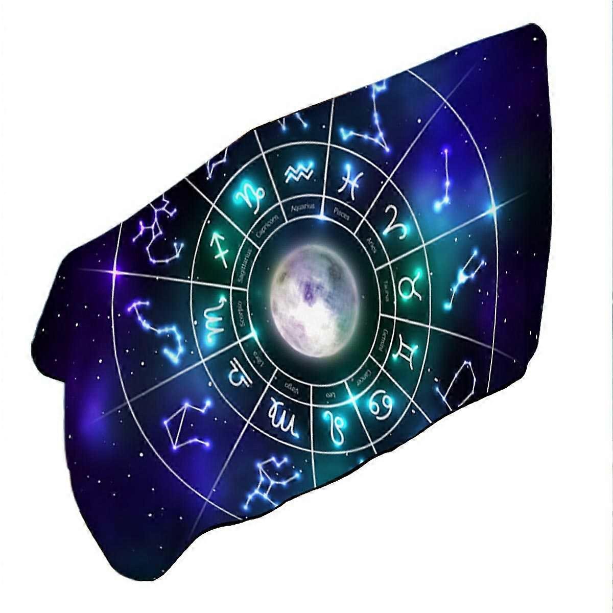 Zodiac Moon Over Space Microfiber Beach Towel
