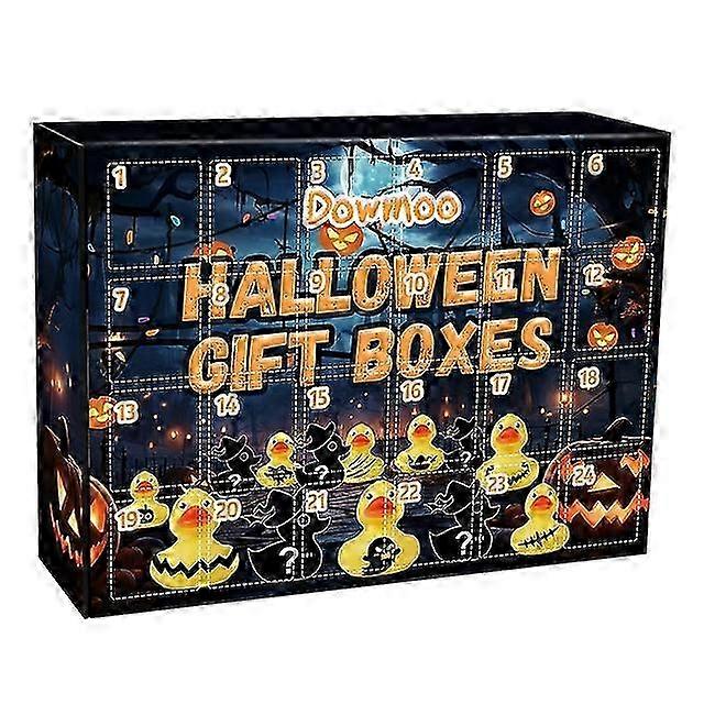 ハロウィーンアヒルアドベントカレンダー、アドベントカウントダウン24グリッドサプライズデコレーションラバーアヒルブラインドボックスおもちゃ