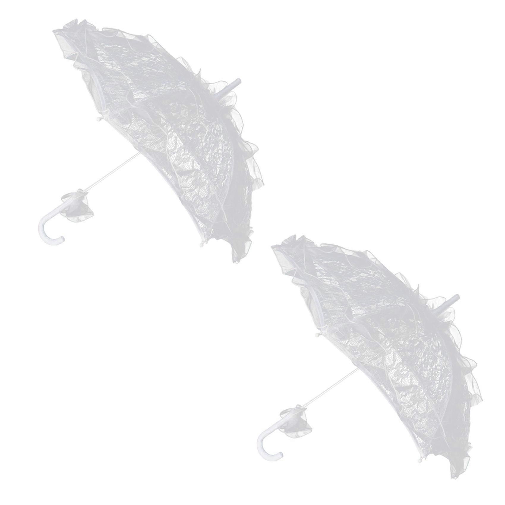 2x Bud Silk Lace Wedding Para Sol