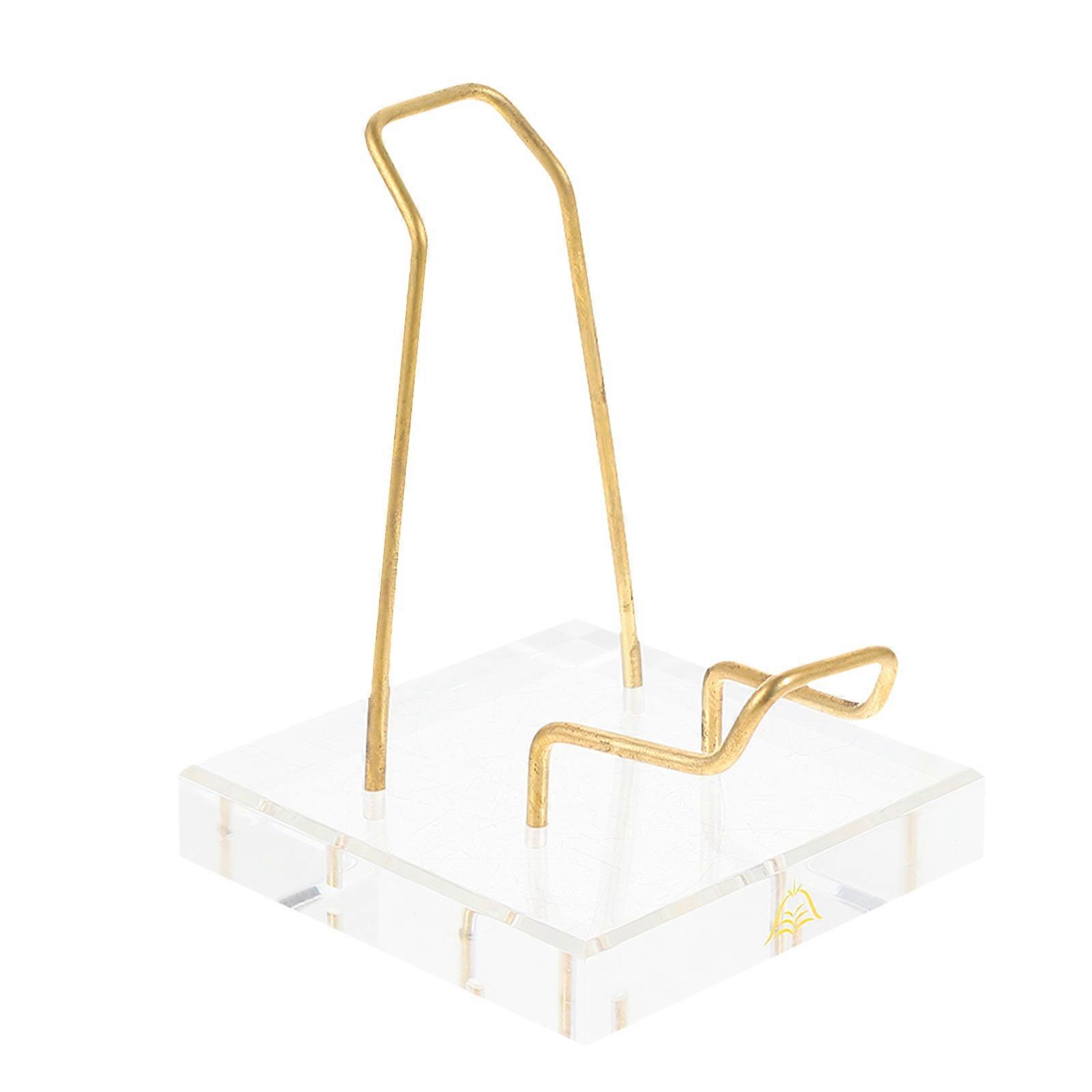 1pc Simple Acrylic Base with Metal Rack Creative Displaying Base Transparent