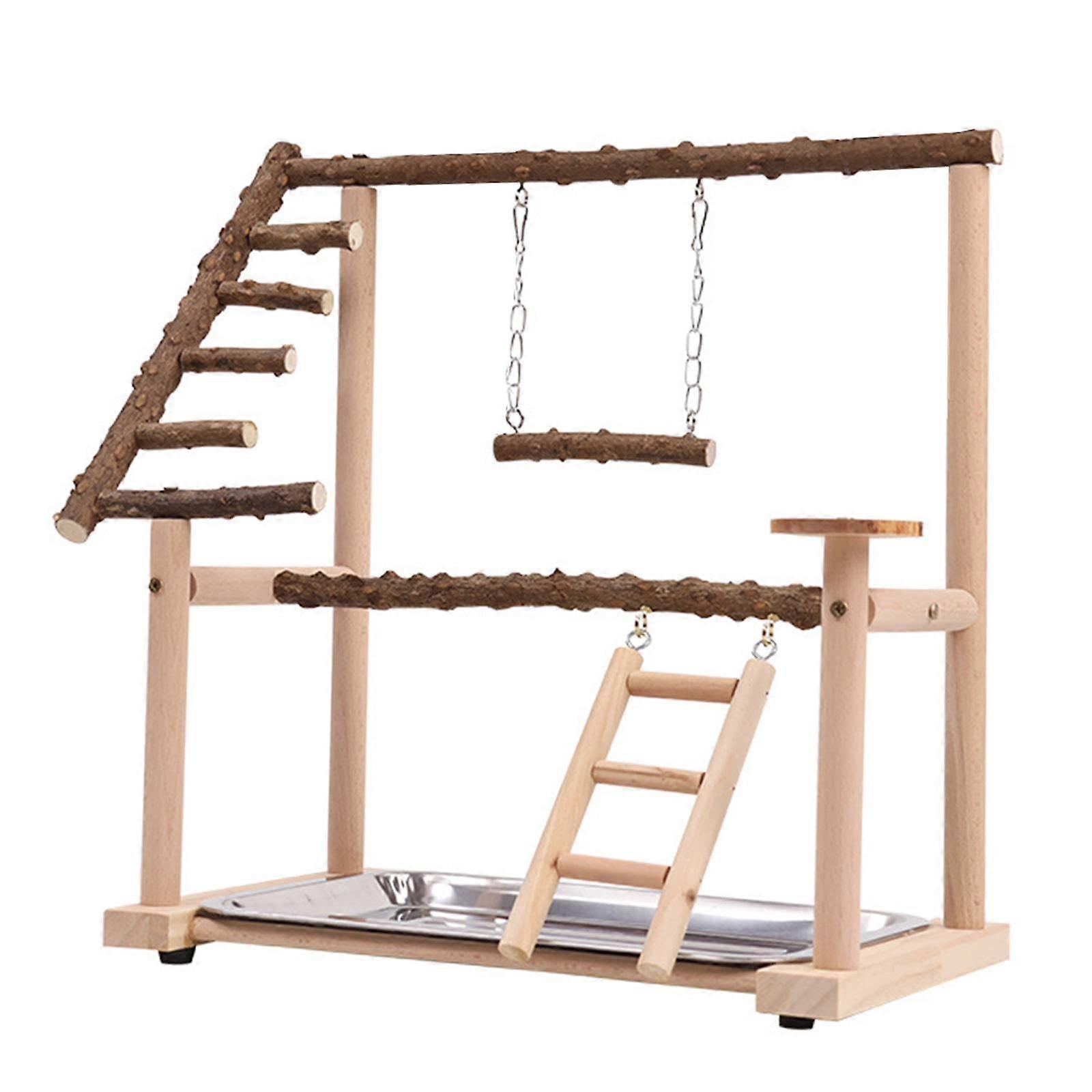 Bird Playground Ladder Portable Bird Play Stand for Macaw Parakeets Cockatoo