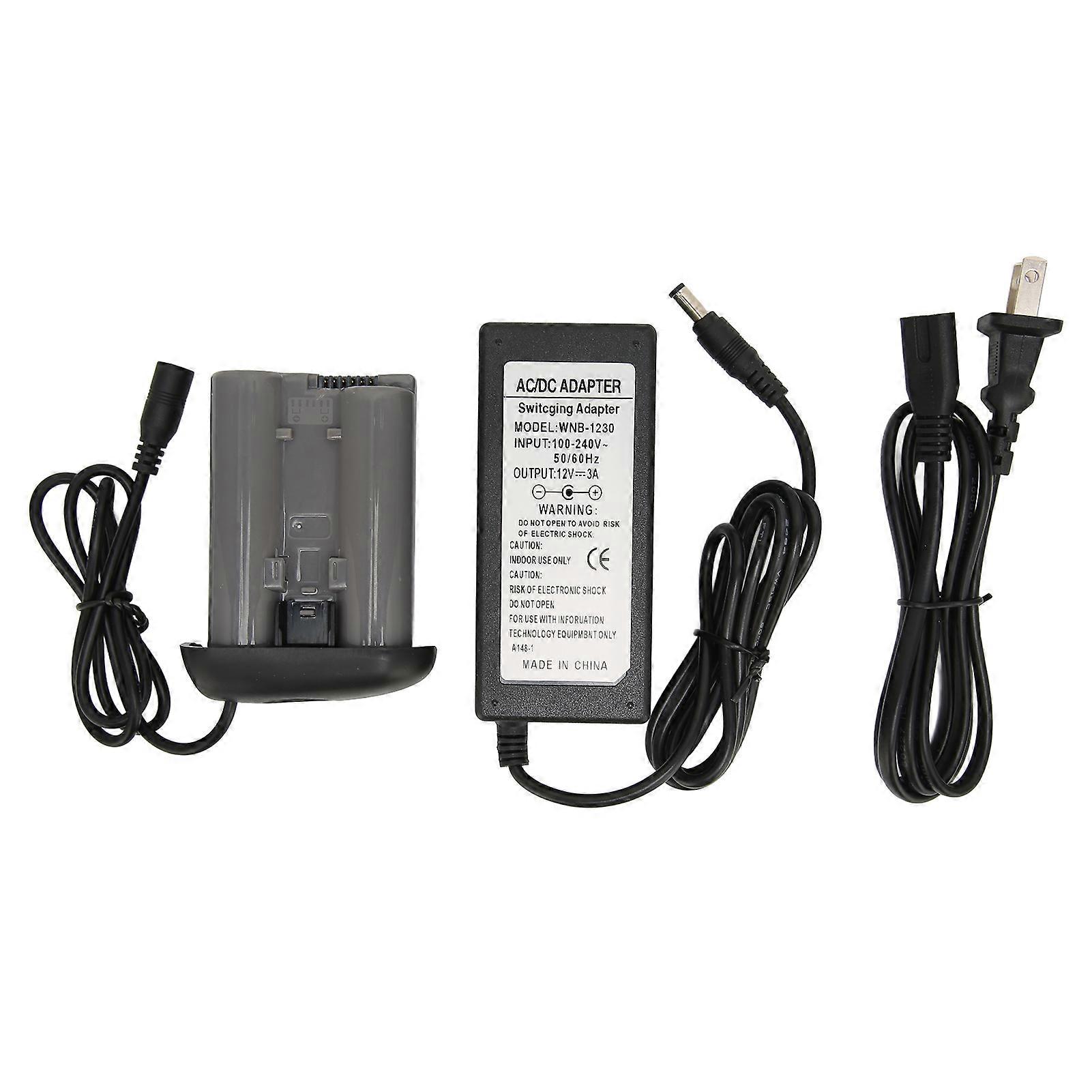 EL18 DC Coupler Kit External Full Decoding Dummy Battery with Power Supply Adapter for Nikon D4 D4S D5 D6 100240VUS Plug
