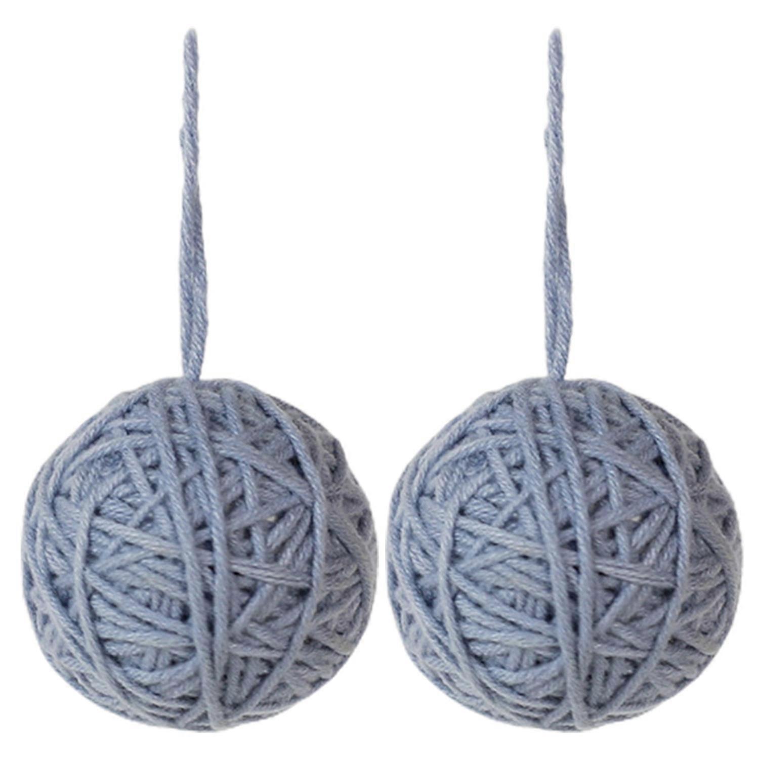 2Pcs Christmas Yarn Ball Pendant Vibrant Color Festive Xmas Tree Hanging Ornament for Home Holiday