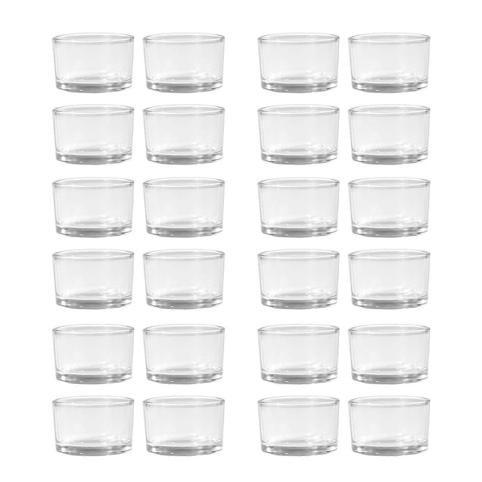 24 Pieces Glass Candle Holder Votive Candle Holders for New Year Living Room