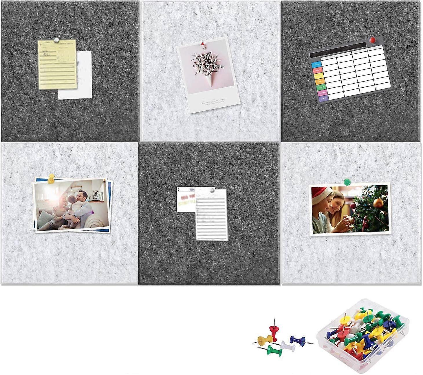 Phoenix Yoillione Felt Pin Board for Bedrooms Offices Home, Bulletin Boards Square Notice Board Memo Board for Wall Hecorative, DIY Square Cork Board