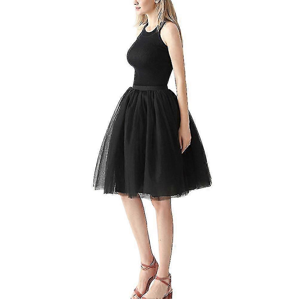 Femei fuste Tulle Solid Color ciufulit fusta plisata simplu pentru Prom Party