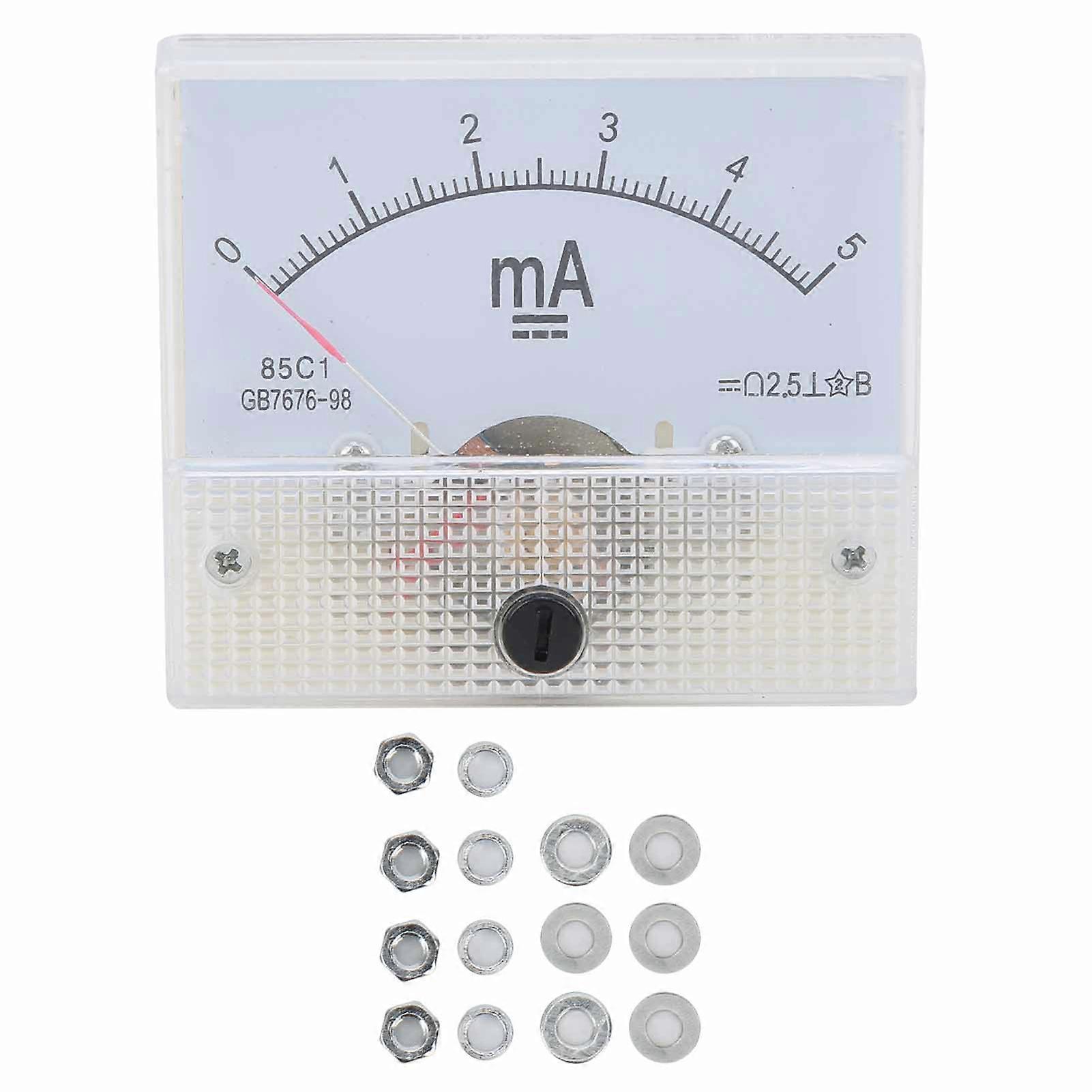 DC 0?5MA Pointer Current Panel Meter Measurement Devices Amperemeter Tester Gauge YEMAA