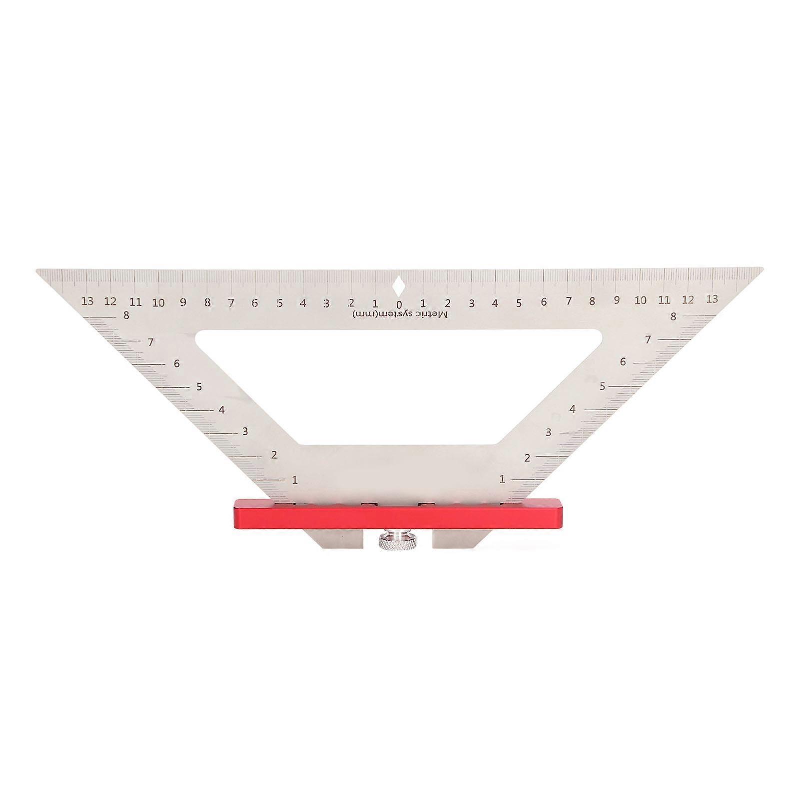Travail du bois triangle règle charpentier carré 140mm double échelle mesure outil de traçage rouge YEMAA