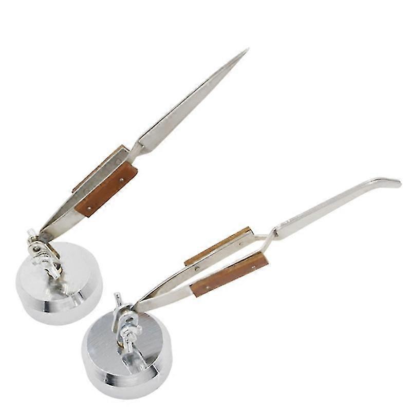 Curved Tip Straight Tip Tweezers Cross Selflock Craft Tweezers With Universal Adjuster Jewelers Soldering Repair Tools