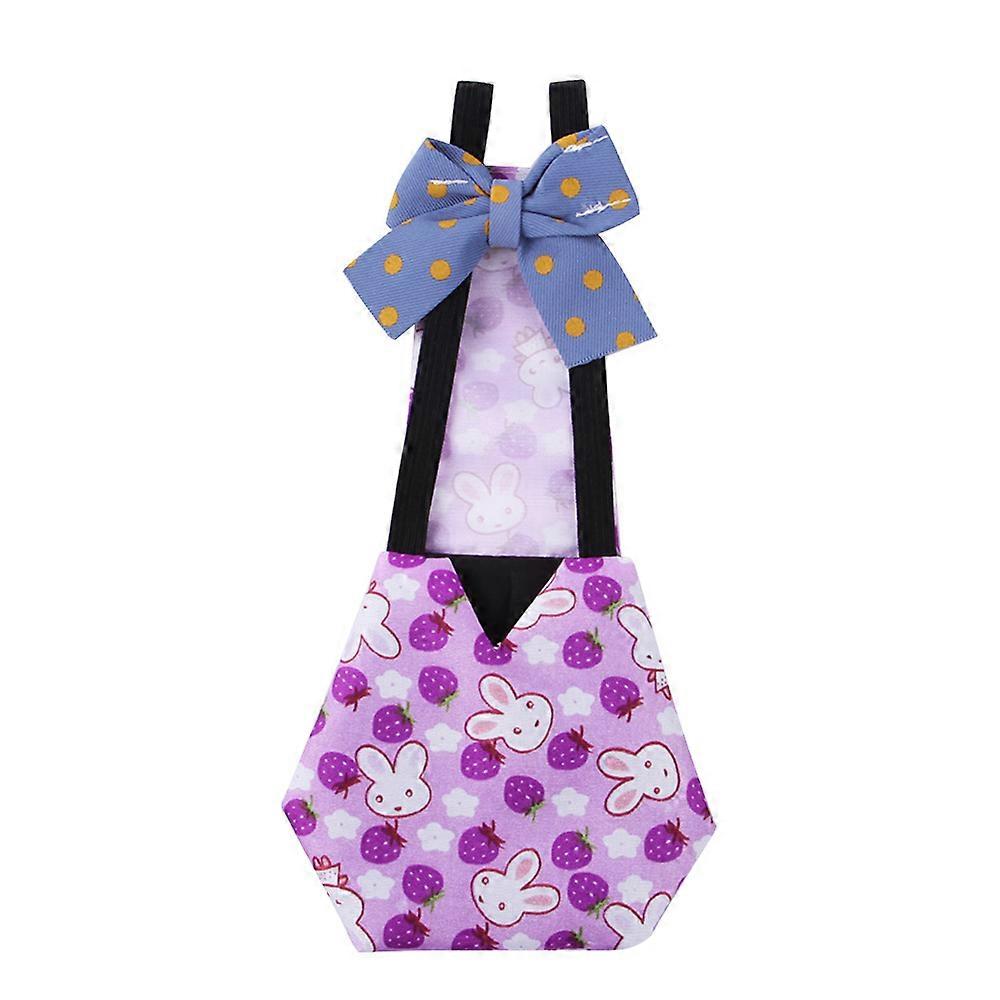 Adjustable Chicken Diapers with Bows, Reusable Duck Diapers for Poultry, Waterproof (XS, Purple)
