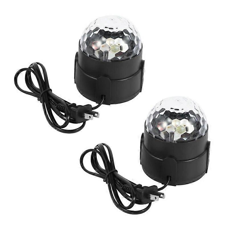 2X Sound Activated Lights With Remote Control Dj Lighting RBG Disco Ball Strobe Lamp 7 Modes Stage Par Light(US Plug)
