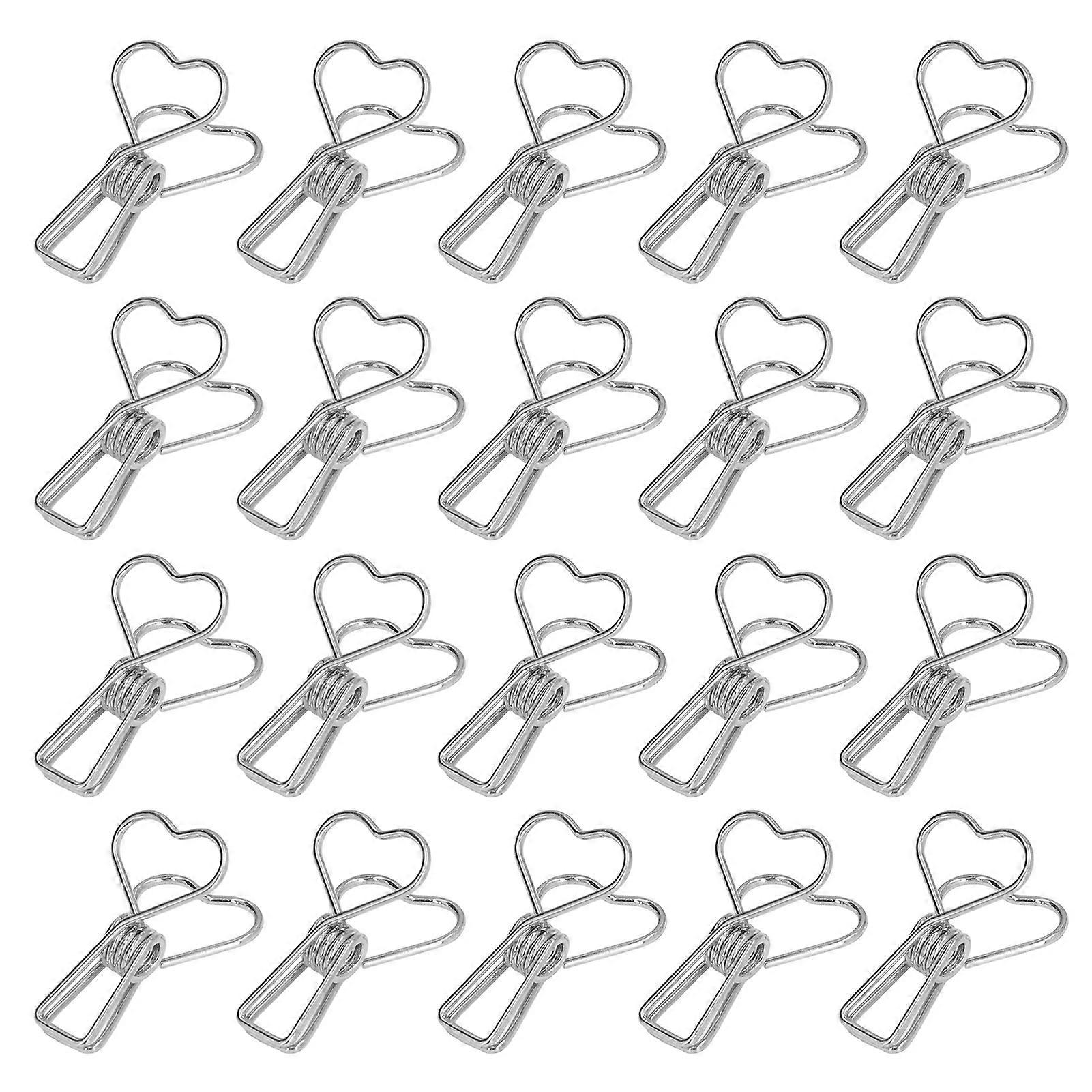 20pcs Paper Clips Elegant Style Durable Wearable Stable Reliable Small Compact Storage Tools for OfficeSilver