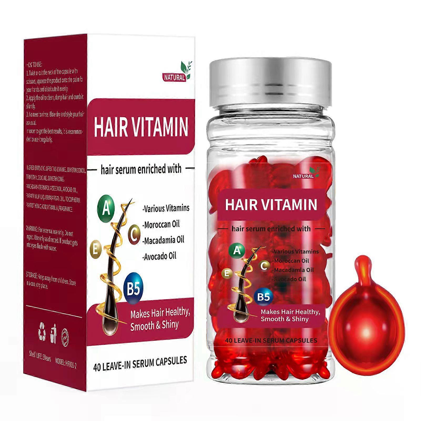 Vitaminas Leave-In Cuidados com o Cabelo Essências Cápsulas Hidratante Fortalecimento Capilar Óleo para Todos os Tipos de Cabelo