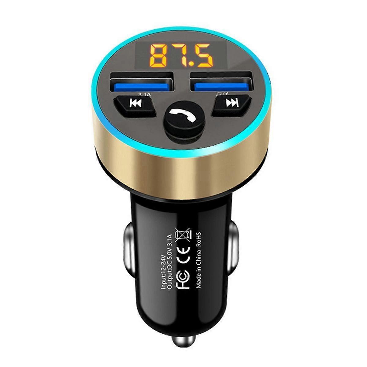 FM Transmitter Stereo Car MP3 Player 3.1A Fast Charging Dual USB Charger Car Bluetooth 5.0 Hands-Free Kit FM Modulator C