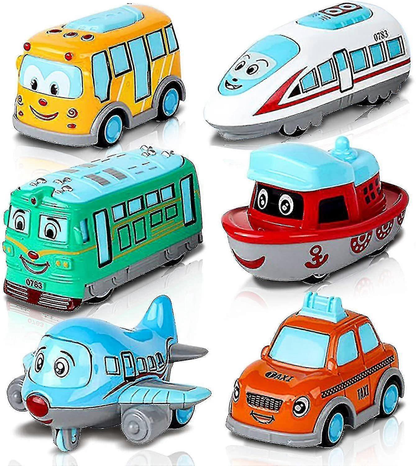 Set Of 6 Mini Pullback Toy Cars