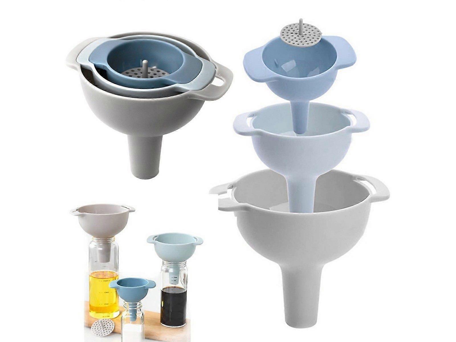 Kitchen Multifunction Wide Mouth Funnel Plastic Funnel Filter Oil Pour Tools