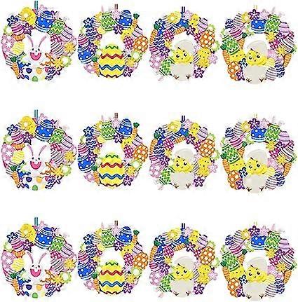 ZK-8-Piece Easter Egg Bunny Chick Foam Stickers DIY Craft Kit