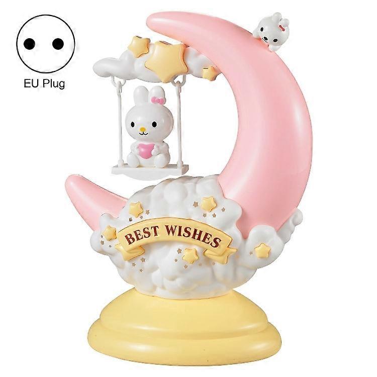 GOELONG Cartoon Moon Table Lamp, Plug: EU Plug