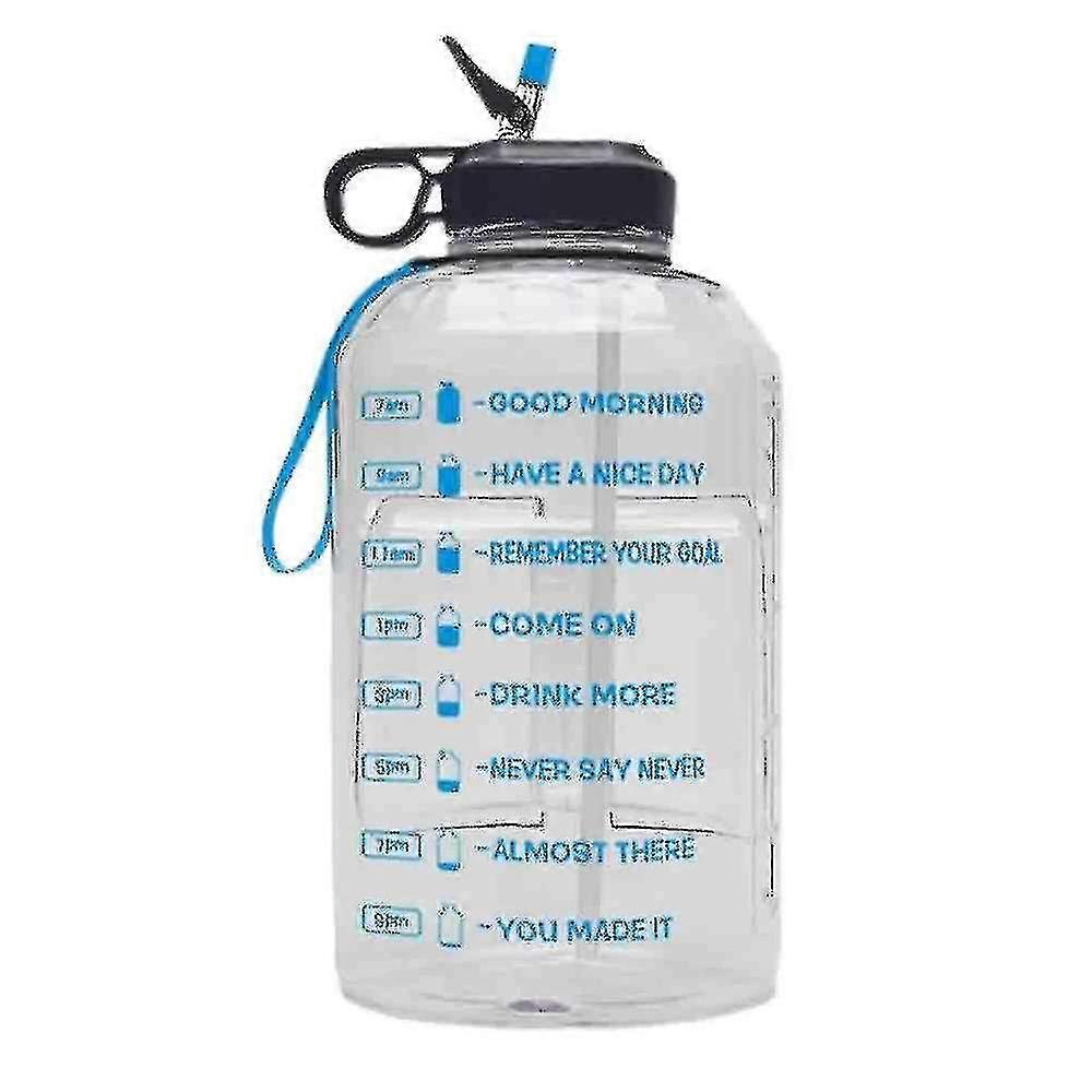 3.78l Large Water Bottle Hydration With Motivational Time Marker Reminder a