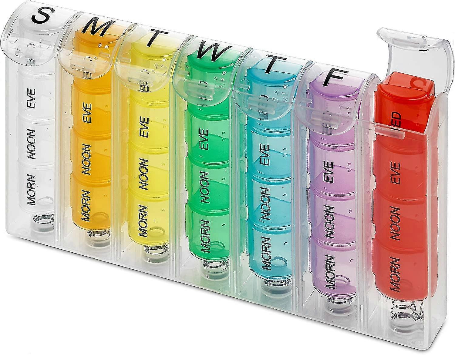 Pop-up Weekly Pill Organizer, Single Box And 4 Daily Compartments