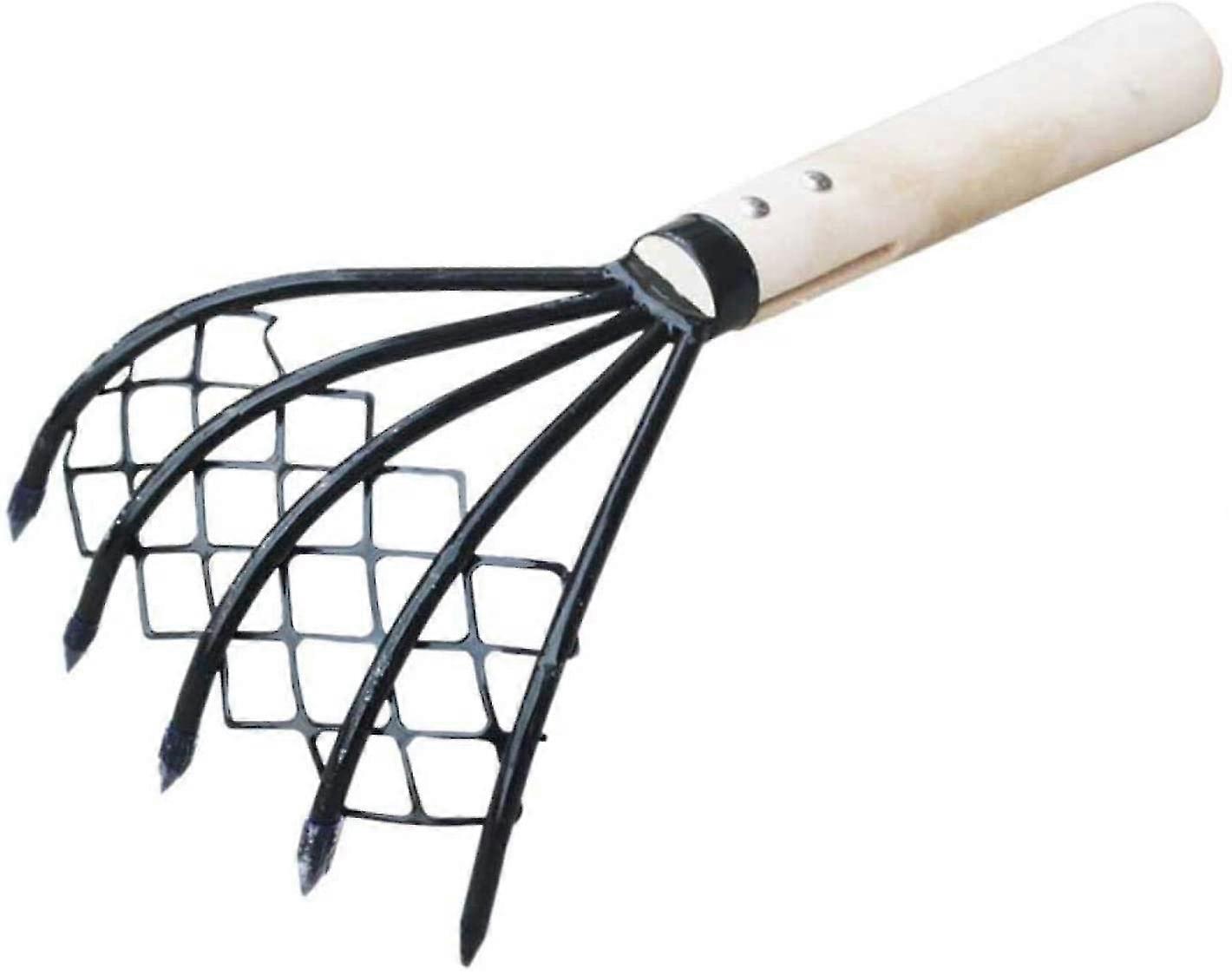 Ninja Claw Rake 5 Tines With Wooden Handle For Gardening And Nozzle