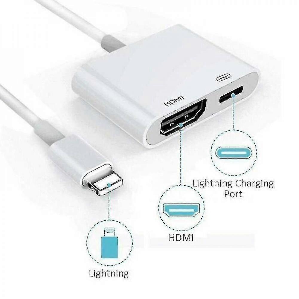 Apple Iphone Ipad 5 6 7 8 Plus X Lightning To Hdmi Digital Av Adapter Cable
