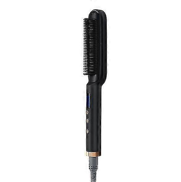 Negative Ion Straightener, 5 Temperature And Anti-perm Settings, Straightener With Integrated Comb(black)