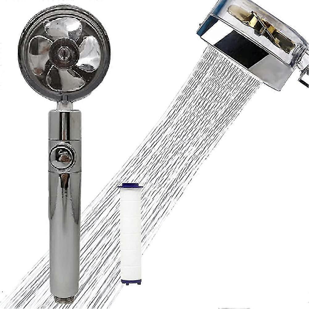 High Pressure Propeller Driven Handheld Shower Head With Acsergery Filter, 360 Rotating Gift